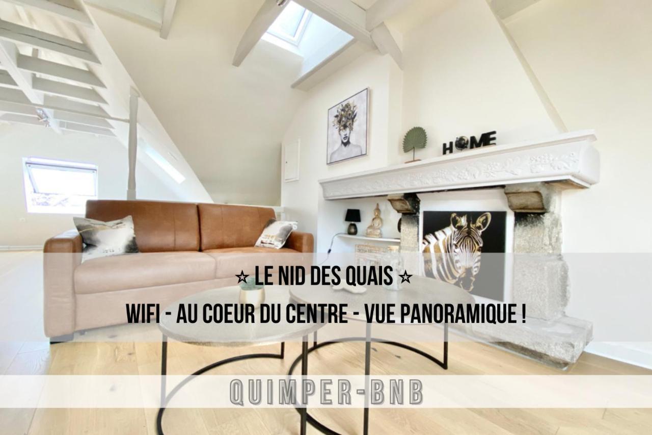 Le Nid Des Quais - Vue Panoramique Au Coeur De La Ville - Wifi - Entree Autonome Quimper Eksteriør billede